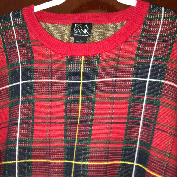 Jos. A. Bank Men’s Red Checkered Crewneck Sweater